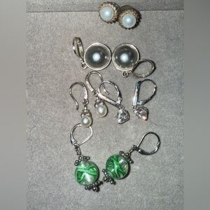 Diamond Jewelry BUNDLE! 5 sets of various jeweled earrings.